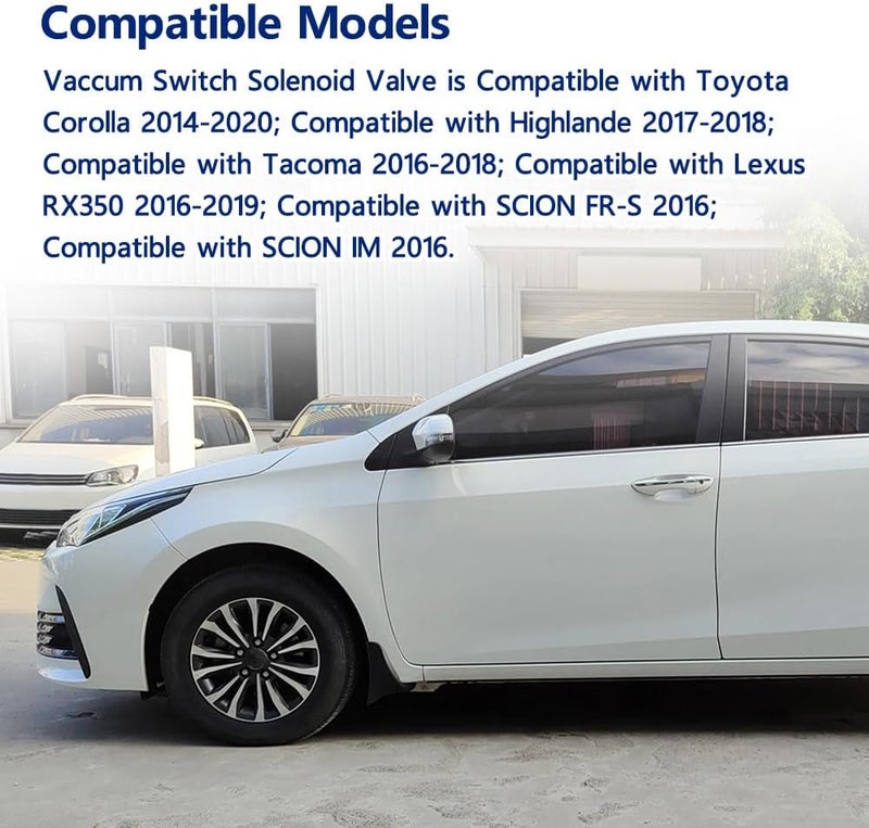 Lotcesfun Vaccum Switch Solenoid Valve Compatible with Toyota Corolla Highlan-der Taco-ma Lex-us RX350 SCION FR-S IM 2014-2020 Replacement No : 136200-7350 90910-12283 - Image 4